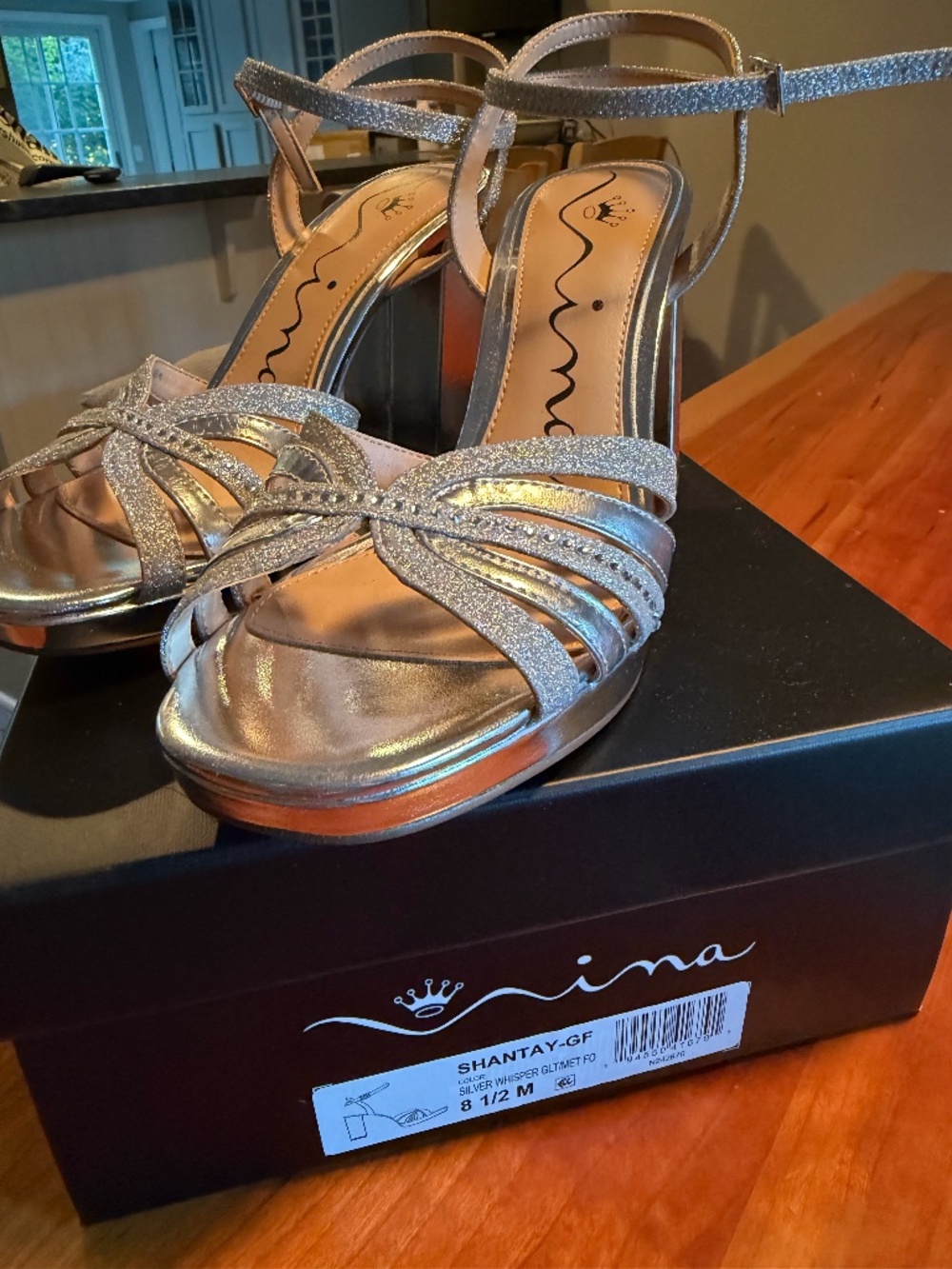 Nina Shantay-GF Silver Sandals size 8.5